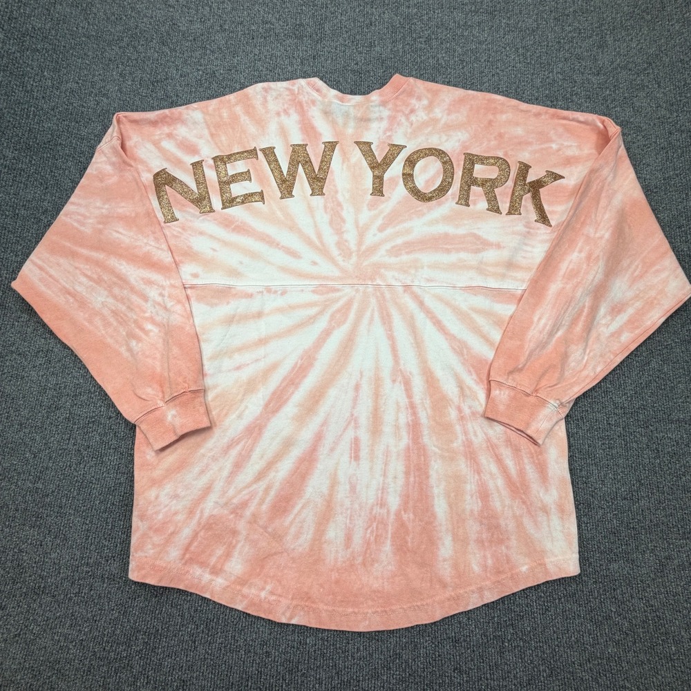 Spirit Jersey New York Shirt Adult M Tie‎ Dye Rose Gold Glitter Oversized NEW